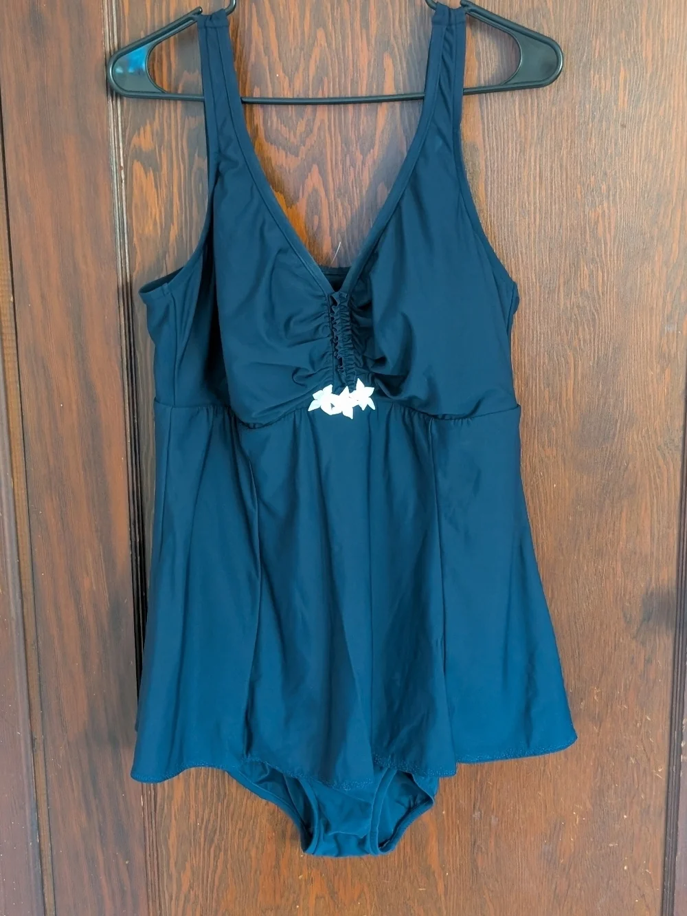 Black Swimdress One-Piece Swimsuit Size 18W